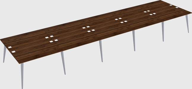 Shared rectangular office desk system