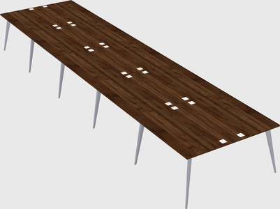 Shared rectangular office desk system