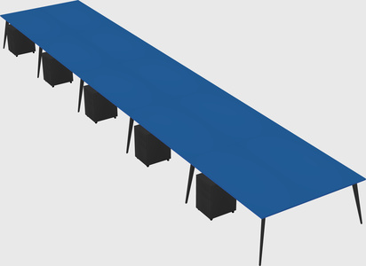 Shared rectangular office desk system