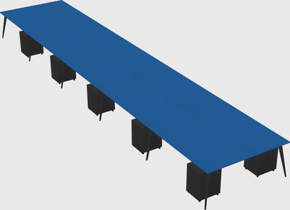 Shared rectangular office desk system