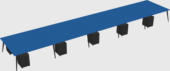 Shared rectangular office desk system