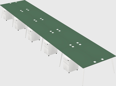 Shared rectangular office desk system