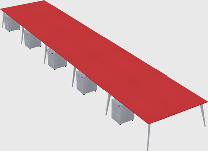 Shared rectangular office desk system
