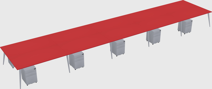 Shared rectangular office desk system
