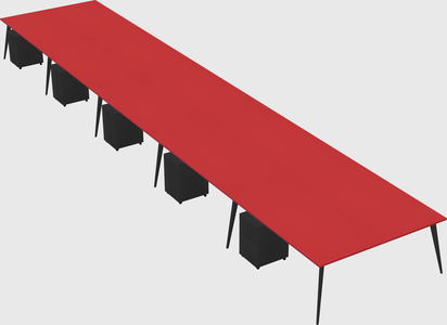 Shared rectangular office desk system