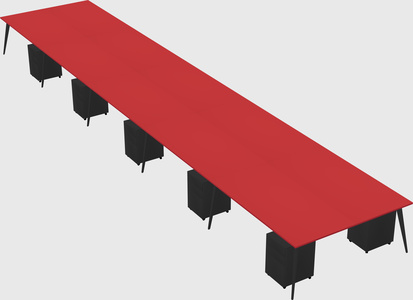 Shared rectangular office desk system