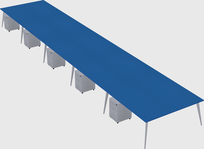 Shared rectangular office desk system