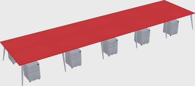 Shared rectangular office desk system