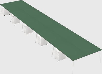 Shared rectangular office desk system