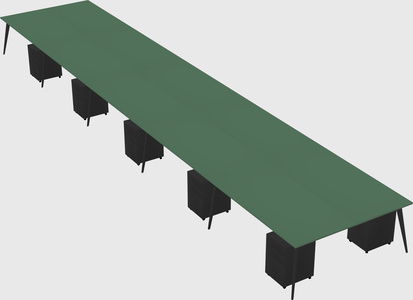 Shared rectangular office desk system