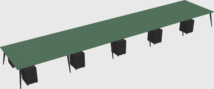 Shared rectangular office desk system