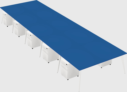 Shared rectangular office desk system