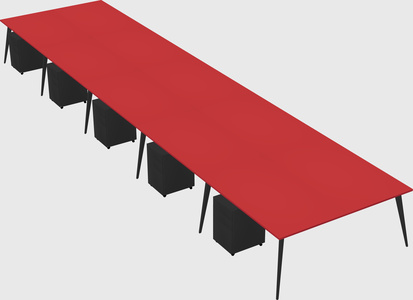 Shared rectangular office desk system