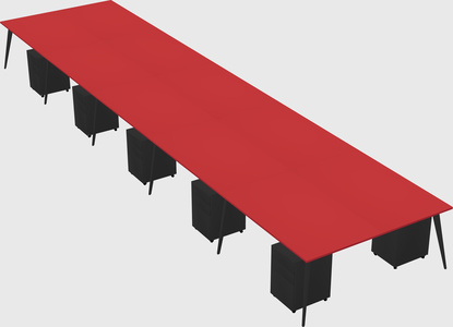 Shared rectangular office desk system
