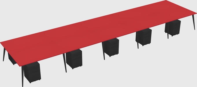 Shared rectangular office desk system