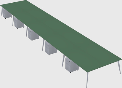 Shared rectangular office desk system