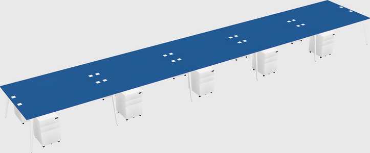 Shared rectangular office desk system
