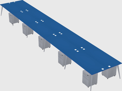 Shared rectangular office desk system