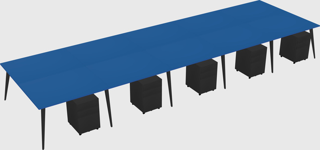 Shared Rectangular Office Desk System