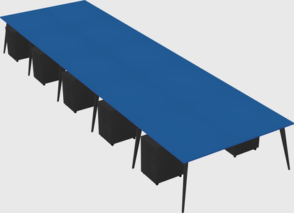 Shared rectangular office desk system
