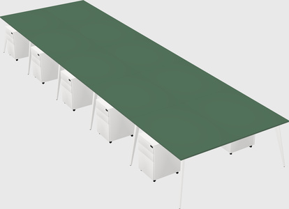 Shared rectangular office desk system