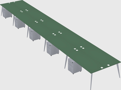 Shared rectangular office desk system
