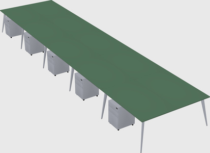 Shared rectangular office desk system