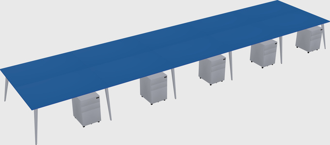 Shared Rectangular Office Desk System