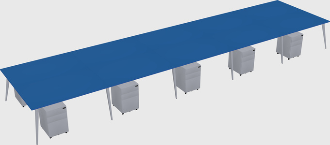 Shared rectangular office desk system