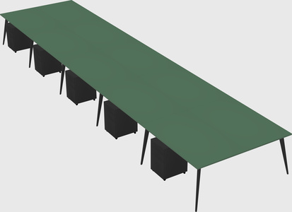 Shared rectangular office desk system