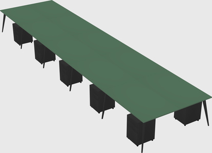 Shared rectangular office desk system