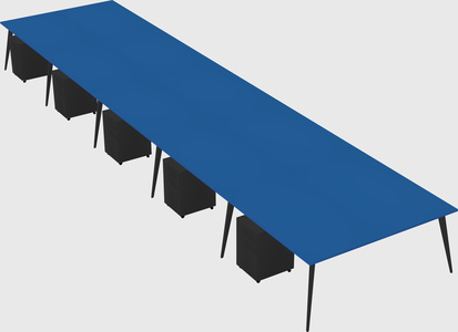 Shared rectangular office desk system