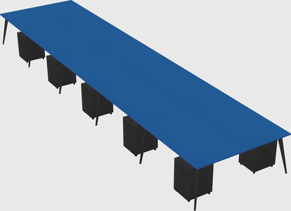 Shared rectangular office desk system