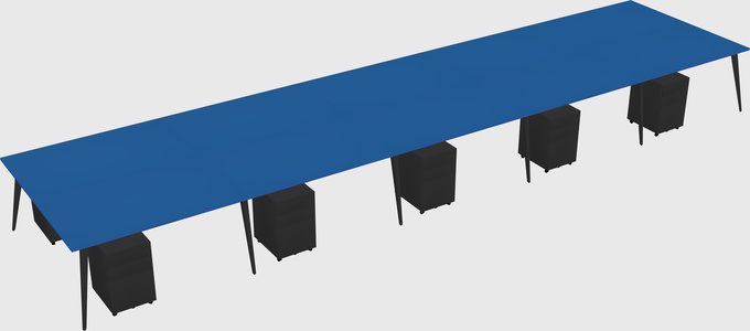 Shared rectangular office desk system