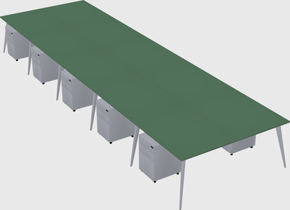 Shared rectangular office desk system