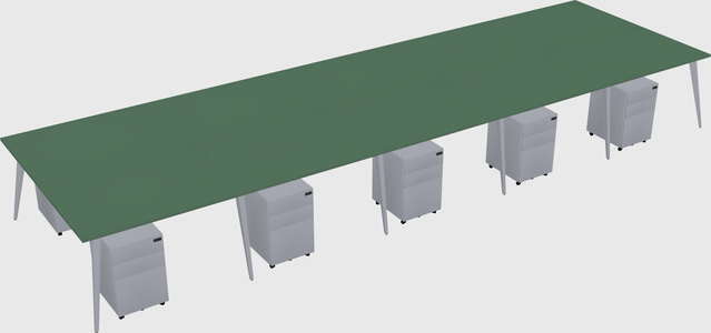 Shared rectangular office desk system