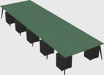 Shared rectangular office desk system