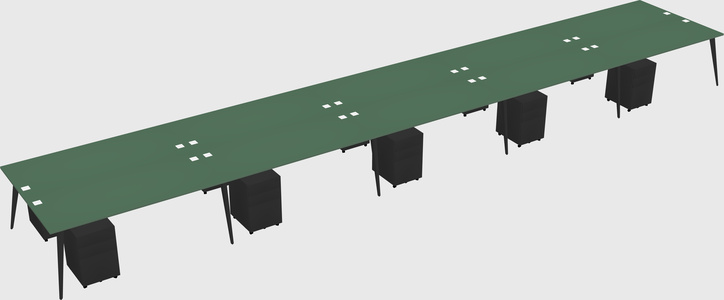 Shared rectangular office desk system