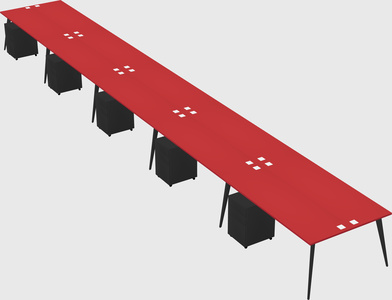 Shared rectangular office desk system