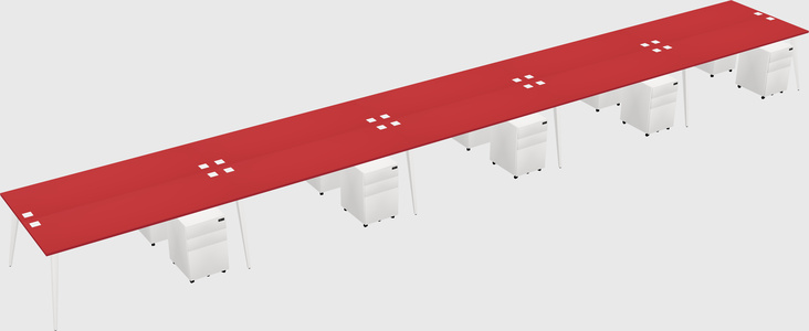 Shared Rectangular Office Desk System