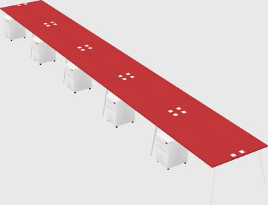 Shared rectangular office desk system