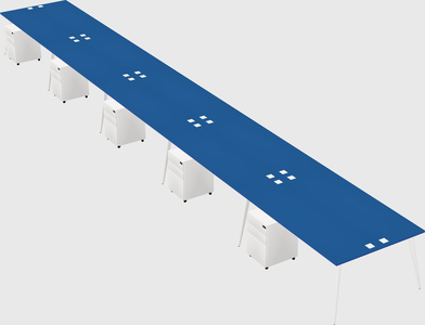 Shared rectangular office desk system