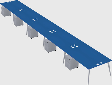 Shared rectangular office desk system