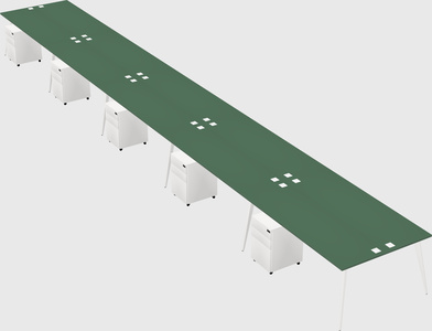 Shared rectangular office desk system