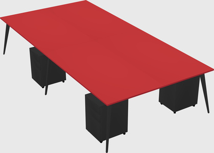 Shared rectangular office desk system