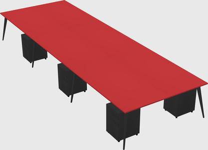 Shared rectangular office desk system