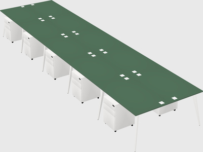 Shared rectangular office desk system