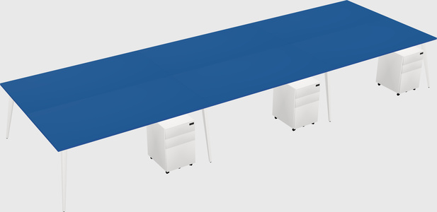 Shared Rectangular Office Desk System