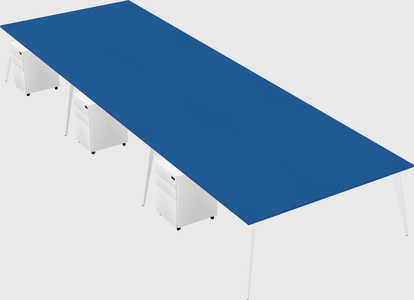 Shared rectangular office desk system
