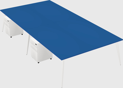 Shared rectangular office desk system